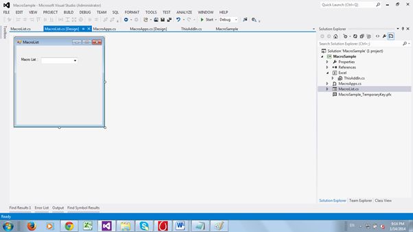 display Macro in dropdown list